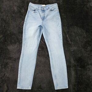 HM High Waisted Slim Tapered Jeans Light Wash Blue Womens Size 10 0573085 3